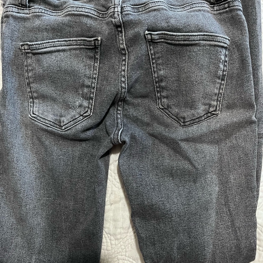 Zara stone wash black denim jeans